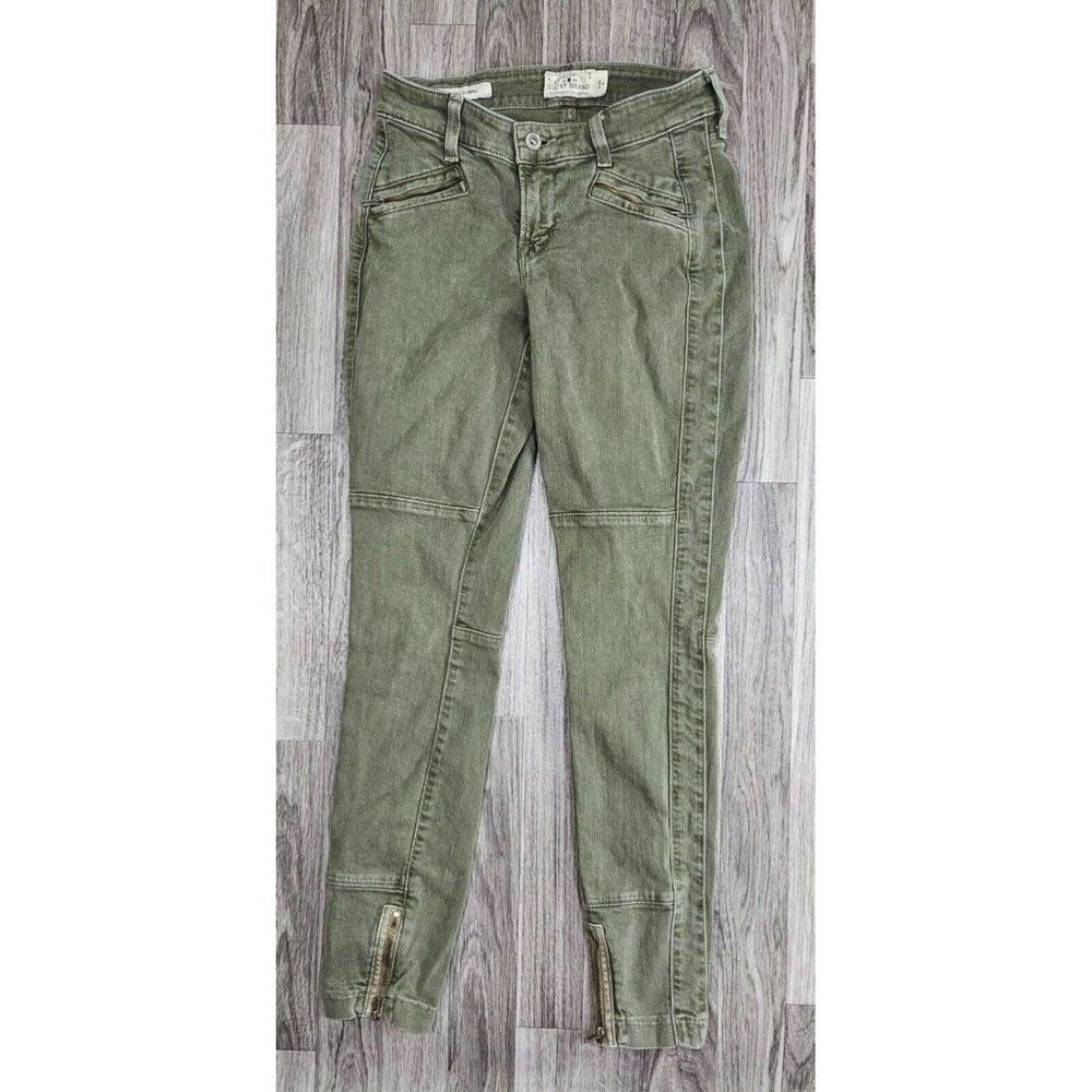 Lucky Brand Womens Size 0 / 25 Average Brooke Skinny Olive Green Denim Jeans